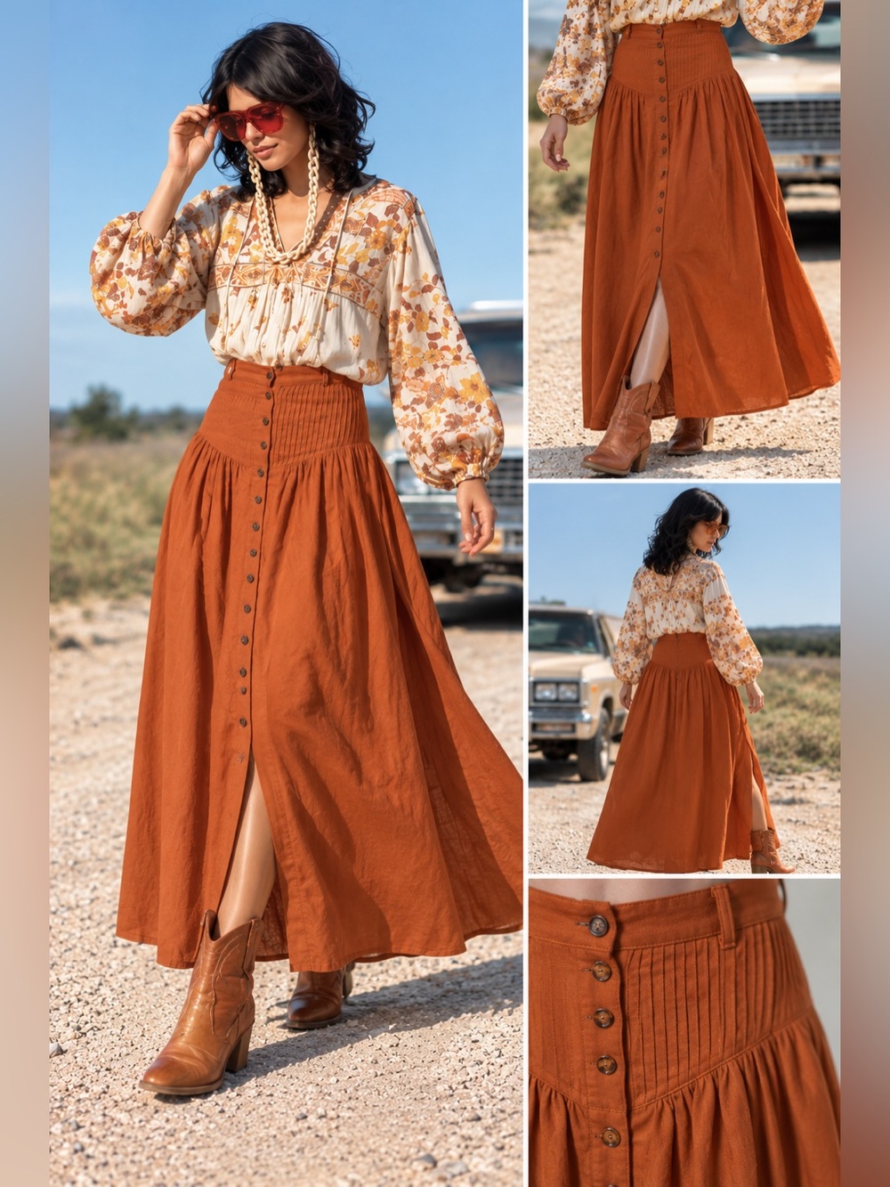 Spell & The Gypsy Collective Rani Maxi Skirt – Copper Rust Size XXS Boho Wes
